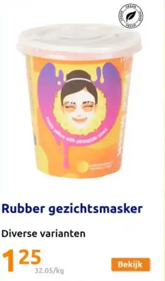 Action Rubber gezichtsmasker aanbieding