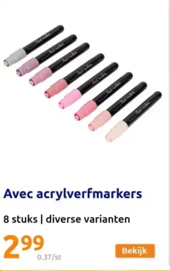 Action Avec acrylverfmarkers aanbieding