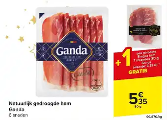 Carrefour Market Natuurlijk gedroogde ham Ganda 80 g aanbieding