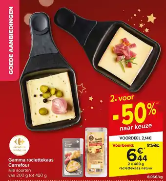 Carrefour Market Gamma raclettekaas 2 x 400 g aanbieding
