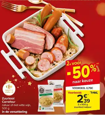 Carrefour Market Zuurkool 2 x 500 g aanbieding