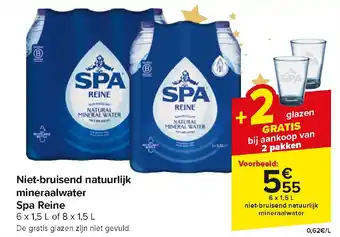 Carrefour Market Niet-bruisend natuurlijk mineraalwater Spa Reine aanbieding
