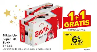 Carrefour Market Blikjes bier Super Pils Bavik 6 x 33 cl aanbieding