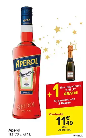 Carrefour Market Aperol 11%, 70 cl of 1 L aanbieding