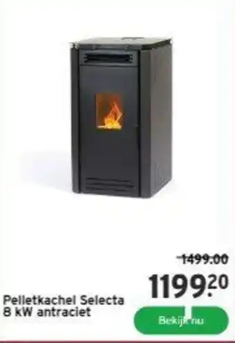 Pelletkachel Selecta 8 kW antraciet