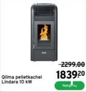 GAMMA Qlima pelletkachel Lindara 10 kW aanbieding