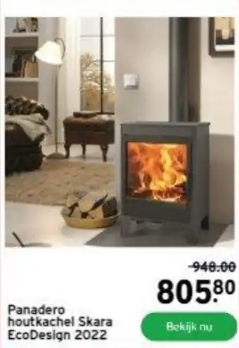 GAMMA Panadero houtkachel Skara EcoDesign 2022 aanbieding