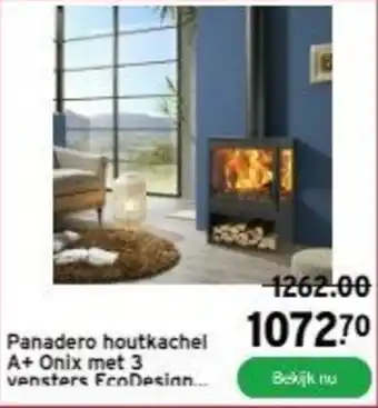 GAMMA Panadero houtkachel A+ Onix met 3 vensters EcoDesign... aanbieding