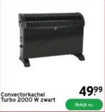 GAMMA Convectorkachel Turbo 2000 W zwart aanbieding