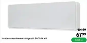GAMMA Handson wandverwarmingsunit 2000 W wit aanbieding