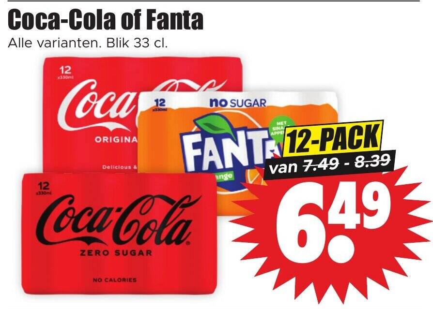 Coca Cola Of Fanta Blik 33 CL 12 Pack Promotie Bij Dirk coca-cola-of-fanta-blik-33-cl-12-pack-promotie-bij-dirk