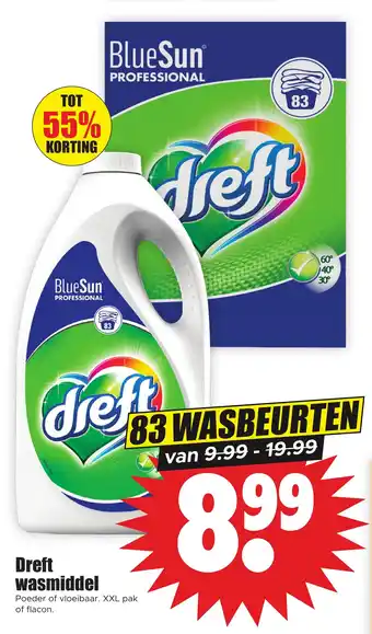 Dirk Dreft wasmiddel 83 wasbeurten aanbieding