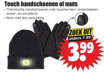 Dirk Touch handschoenen of muts aanbieding