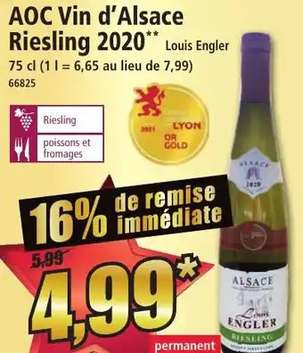 Norma AOC Vin d Alsace Riesling 2020 75 cl 66825 aanbieding