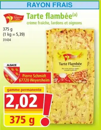 Tarte Flambée crème fraîche, lardons et oignons 375g