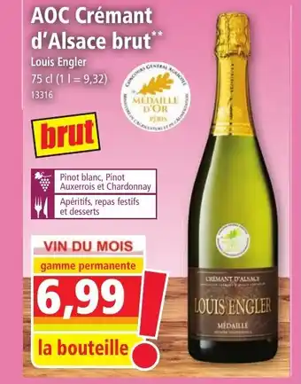 AOC Crémant d'Alsace brut Louis Engler 75cl