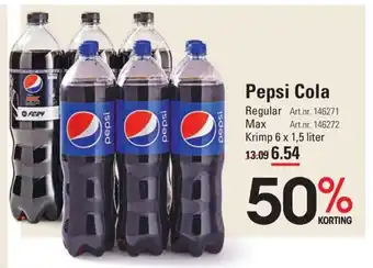 Sligro Pepsi Cola Krimp 6 x 1,5 liter aanbieding