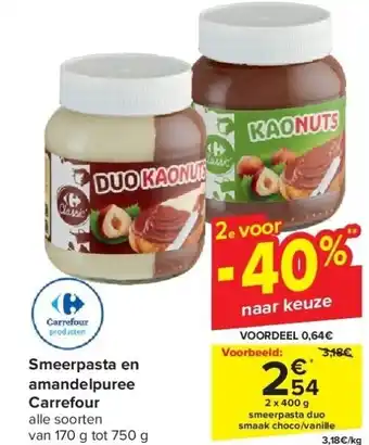 Carrefour Smeerpasta en amandelpuree carrefour aanbieding