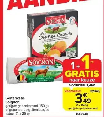 Carrefour Geitenkaas soignon aanbieding