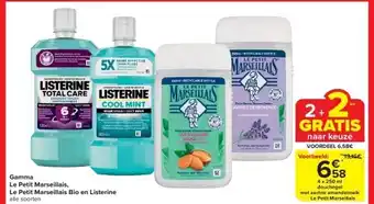 Carrefour Gamma le petit marseillais, le petit marseillais bio en listerine aanbieding
