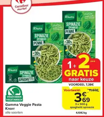 Carrefour Gamma veggie pasta knorr aanbieding