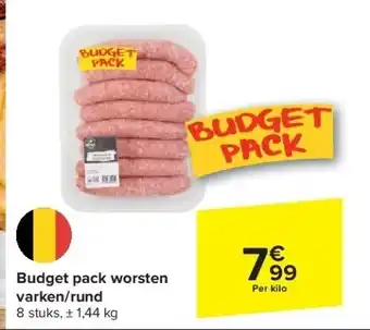 Carrefour Budget pack worsten varken/rund aanbieding