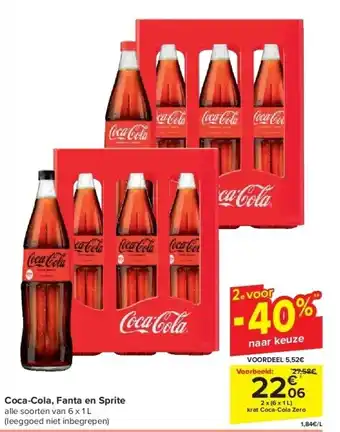 Carrefour Coca-cola, fanta en sprite aanbieding