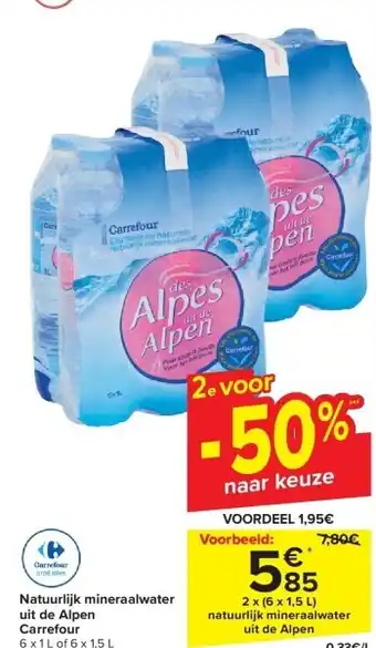 Carrefour Natuurlijk mineraalwater uit de alpen carrefour aanbieding