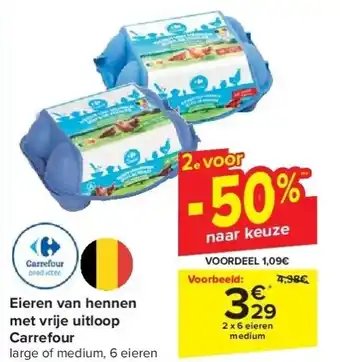 Eieren van hennen met vrije uitloop carrefour