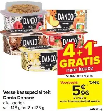 Carrefour Verse kaasspecialiteit danio danone aanbieding