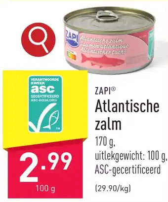 ALDI Atlantische zalm 100 g aanbieding