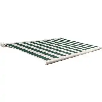 Brico Domasol zonnetent elektrisch ’Factor 20-C’ groen/witte strepen 450 x 250 cm aanbieding