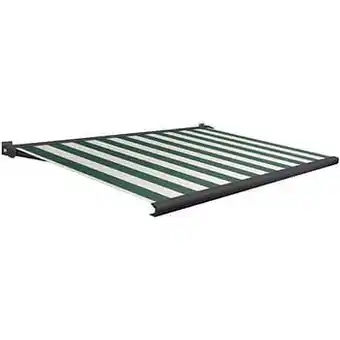 Brico Domasol zonnetent elektrisch ’Factor 20-A’ groen/witte strepen 350 x 300 cm aanbieding