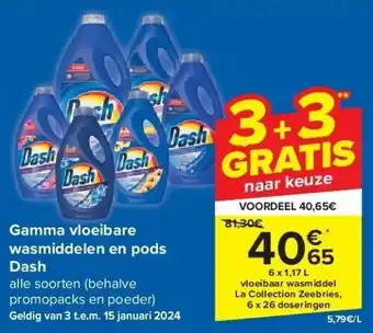 Carrefour Gamma vloeibare wasmiddelen en pods dash aanbieding