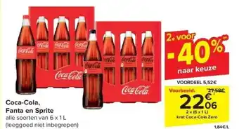 Carrefour Coca-cola, fanta en sprite aanbieding