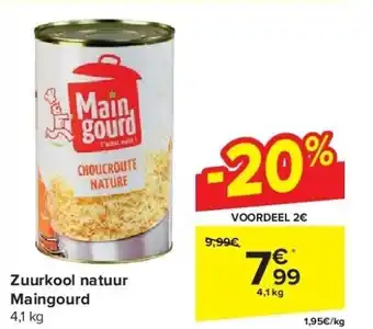 Zuurkool natuur maingourd