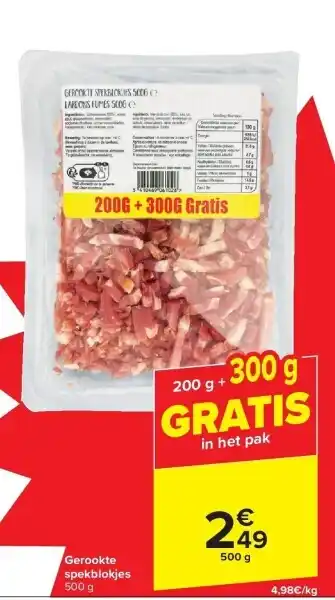 Carrefour Gerookte spekblokjes aanbieding