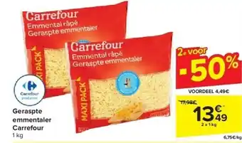 Carrefour Geraspte emmentaler carrefour aanbieding