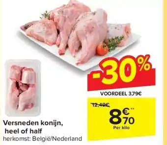Versneden konijn, heel of half