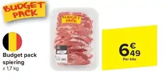 Carrefour Budget pack spiering aanbieding