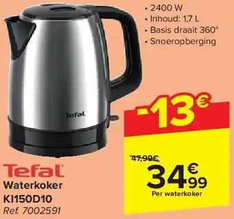 Carrefour Waterkoker ki150d10 aanbieding