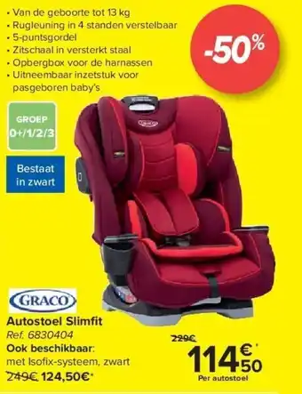 Carrefour Autostoel slimfi t aanbieding