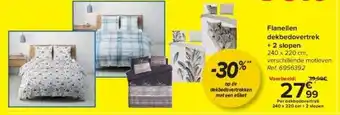 Carrefour Flanellen dekbedovertrek + 2 slopen aanbieding