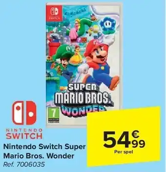 Carrefour Nintendo switch super mario bros. wonder aanbieding