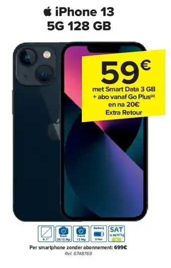 Carrefour Iphone 13 5g 128 gb aanbieding
