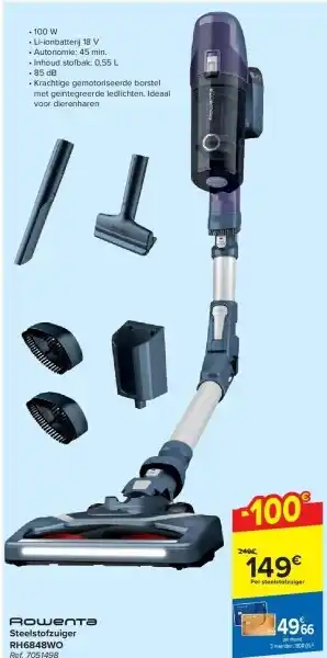 Carrefour Steelstofzuiger rh6848wo aanbieding