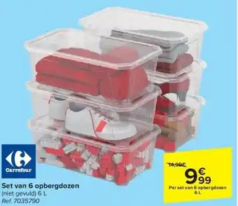 Set van 6 opbergdozen