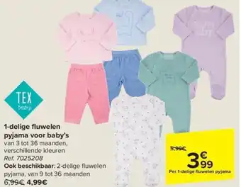 Carrefour 1-delige fl uwelen pyjama voor baby’s aanbieding