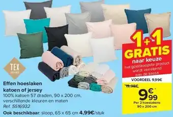 Carrefour E en hoeslaken katoen of jersey aanbieding