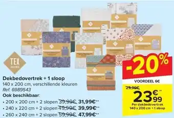 Carrefour Dekbedovertrek + 1 sloop aanbieding